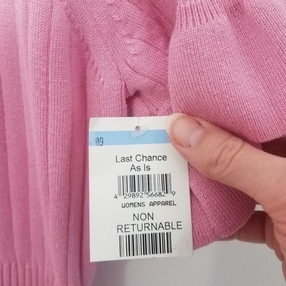 Calvin Klein Ribbed Ruffle Sleeve Sweater Dress Pink XL NWT - Picture 4 of 7